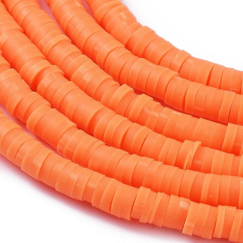 Disc kralen polymeer 4x1mm Bright orange ±40cm-Kralen-Kraaltjes van Renate