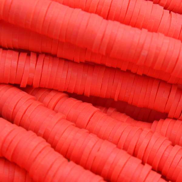 Hele streng Disc kralen 4x1mm Coral red ±400 stuks-Kraaltjes van Renate