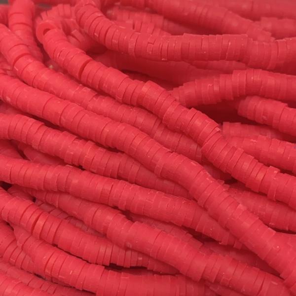 Hele streng Disc kralen 4x1mm Crimson red ±400 stuks-Kraaltjes van Renate