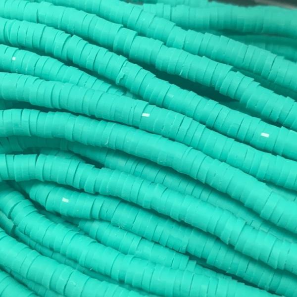 Hele streng Disc kralen 4x1mm Dark Turquoise ±400 stuks-Kraaltjes van Renate