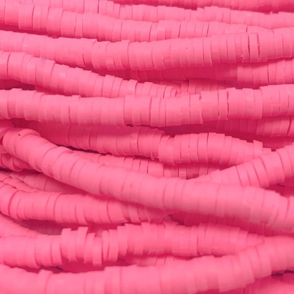 Hele streng Disc kralen 4x1mm Deep pink ±400 stuks-Kraaltjes van Renate