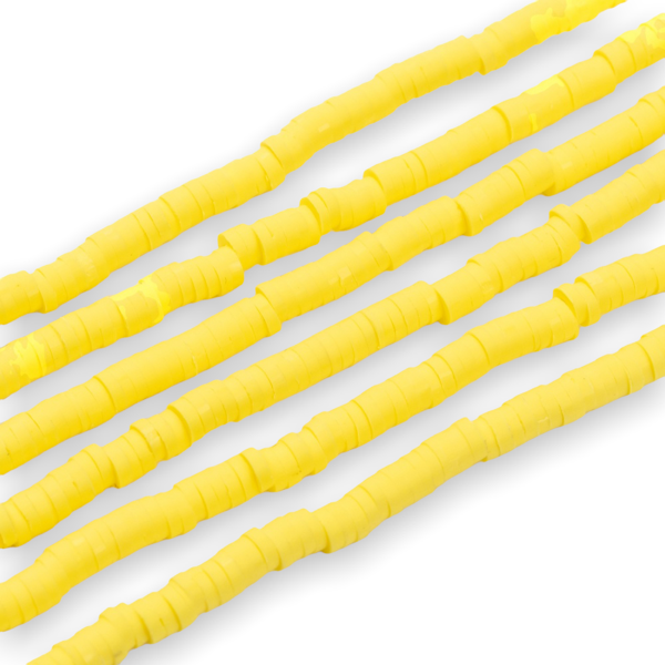 Disc kralen polymeer 4x1mm Fel geel ±400 stuks-Kralen-Kraaltjes van Renate