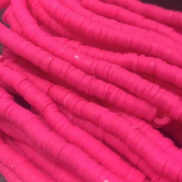 Hele streng Disc kralen 4x1mm Fuchsia ±400 stuks-Kraaltjes van Renate