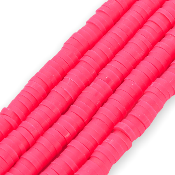 Disc kralen polymeer 4x1mm Hard roze ±400 stuks-Kralen-Kraaltjes van Renate
