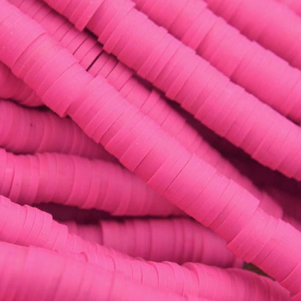 Hele streng Disc kralen 4x1mm Hot pink ±400 stuks-Kraaltjes van Renate