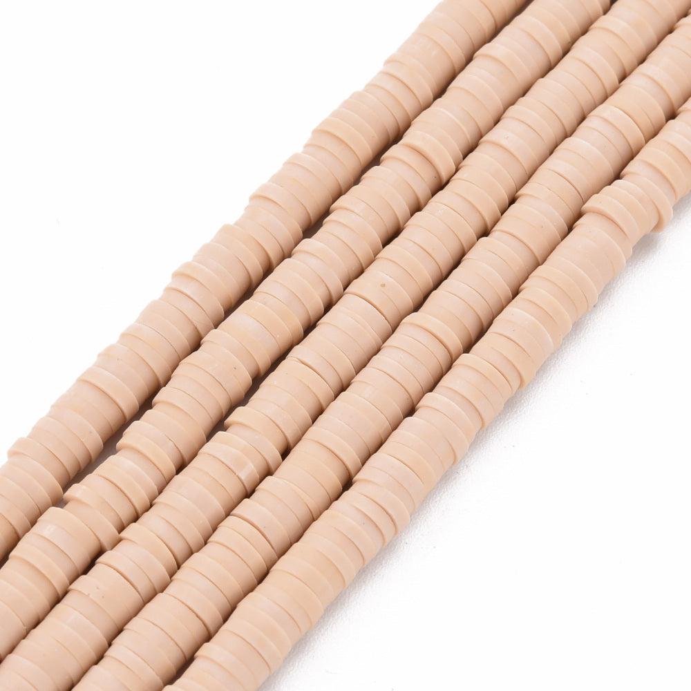 Disc kralen polymeer 4x1mm Licht beige ±400 stuks-Kralen-Kraaltjes van Renate