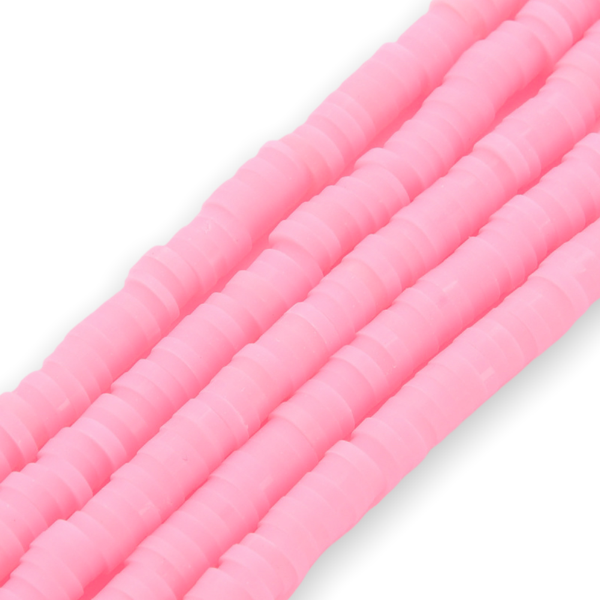 Disc kralen polymeer 4x1mm Licht fluor roze ±400 stuks-Kralen-Kraaltjes van Renate