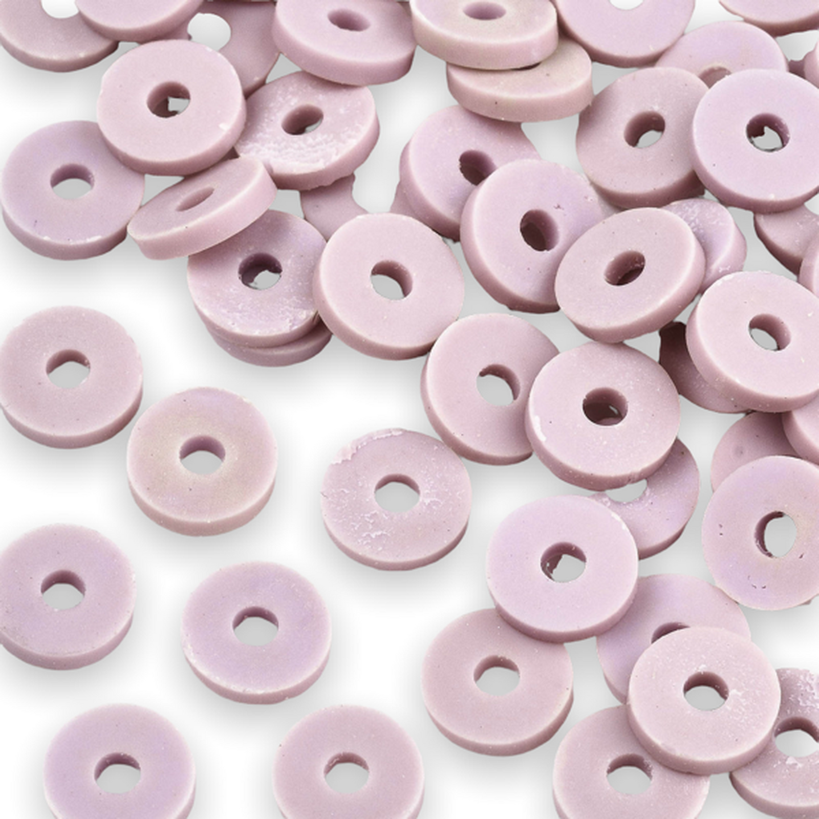 Disc kralen polymeer 4x1mm Lila grijs ±400 stuks-Kralen-Kraaltjes van Renate