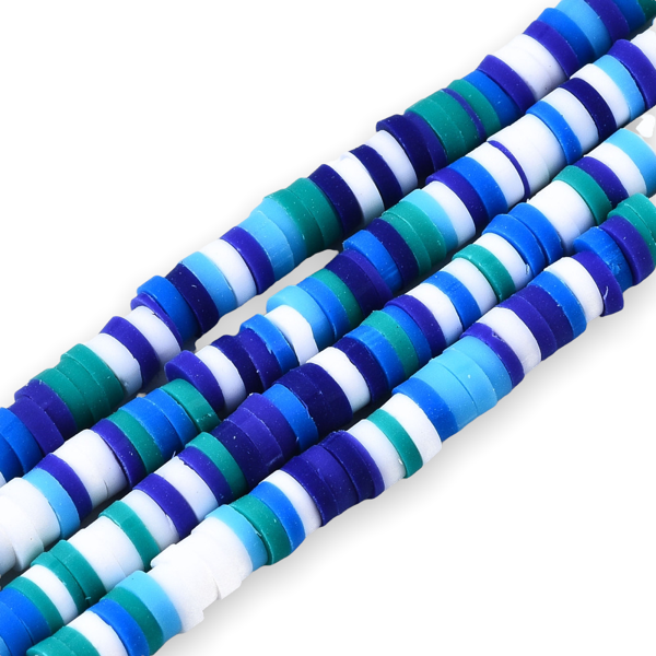 Disc kralen polymeer 4x1mm Mix aqua ±400 stuks-Kralen-Kraaltjes van Renate