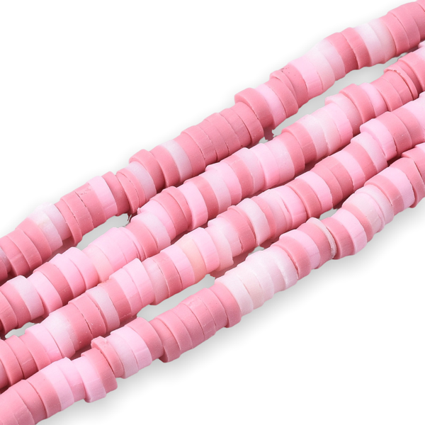 Disc kralen polymeer 4x1mm Mix poeder roze ±400 stuks-Kralen-Kraaltjes van Renate