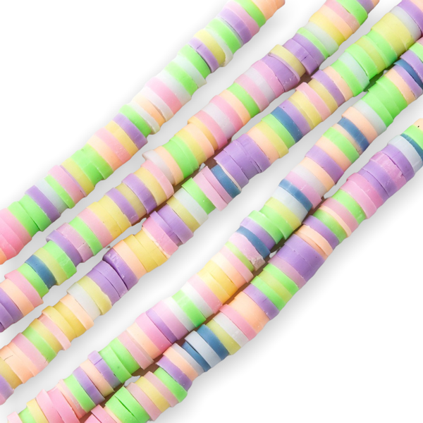 Disc kralen polymeer 4x1mm Mix summer ±400 stuks-Kralen-Kraaltjes van Renate