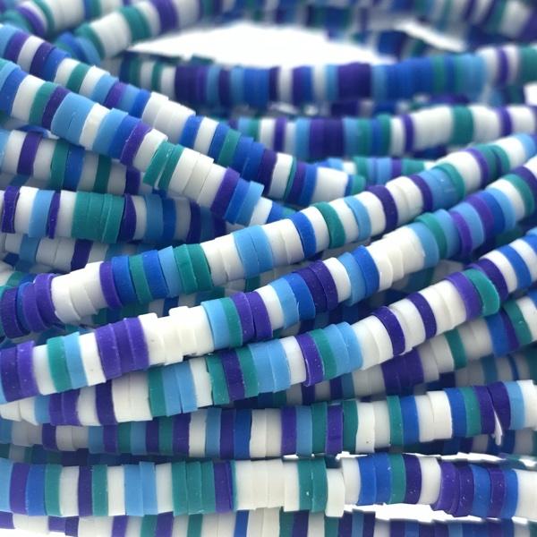 Hele streng Disc kralen 4x1mm Multicolor blauw ±400 stuks-Kralen-Kraaltjes van Renate