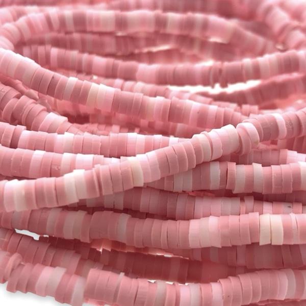 Hele streng Disc kralen 4x1mm Multicolor roze ±400 stuks-Kralen-Kraaltjes van Renate