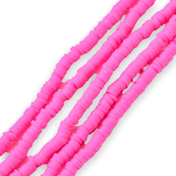 Disc kralen polymeer 4x1mm Neon fuchsia roze ±400 stuks-Kralen-Kraaltjes van Renate