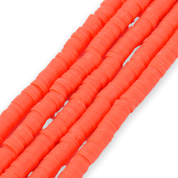 Disc kralen polymeer 4x1mm Neon oranje ±400 stuks-Kralen-Kraaltjes van Renate