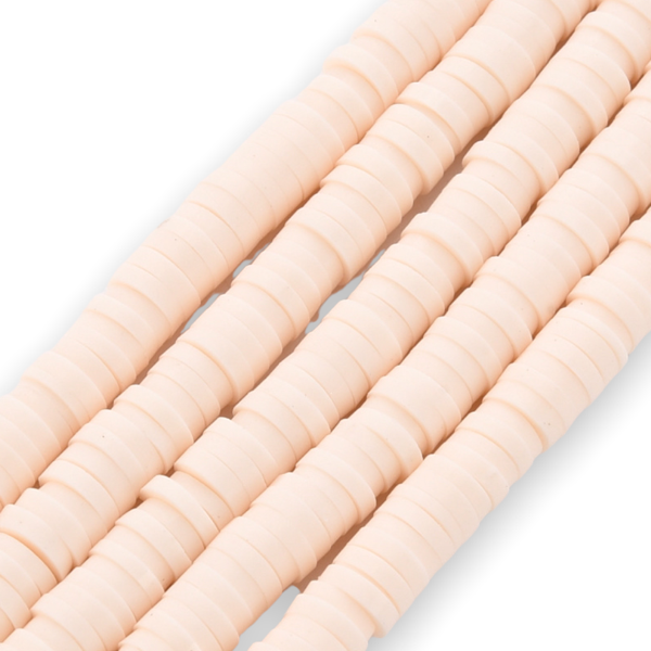 Disc kralen polymeer 4x1mm Off white roze ±400 stuks-Kralen-Kraaltjes van Renate