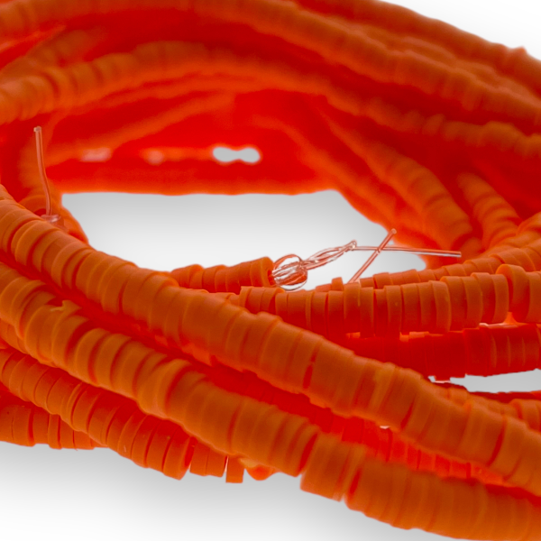 Disc kralen polymeer 4x1mm Orange ±400 stuks-Kralen-Kraaltjes van Renate