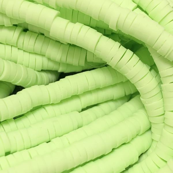 Hele streng Disc kralen 4x1mm Pastel green ±40cm-Kraaltjes van Renate