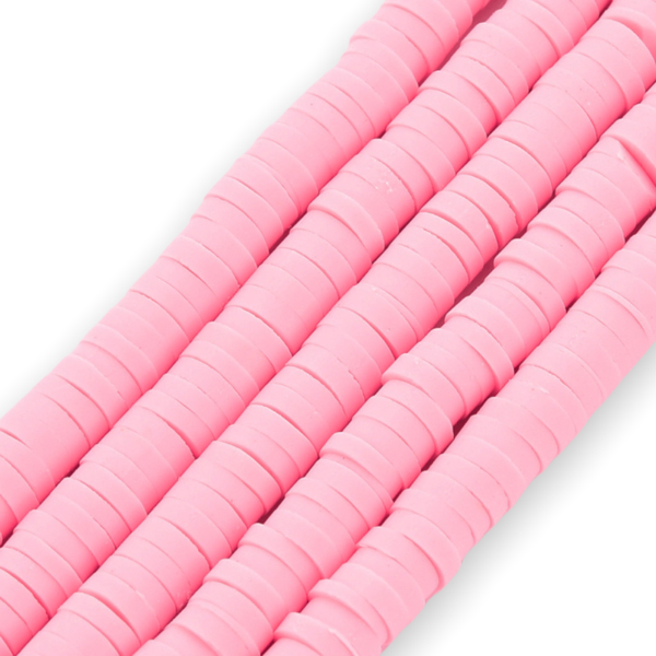 Disc kralen polymeer 4x1mm Roze ±400 stuks-Kralen-Kraaltjes van Renate