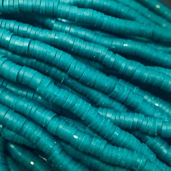 Hele streng Disc kralen 4x1mm Teal ±400 stuks-Kraaltjes van Renate