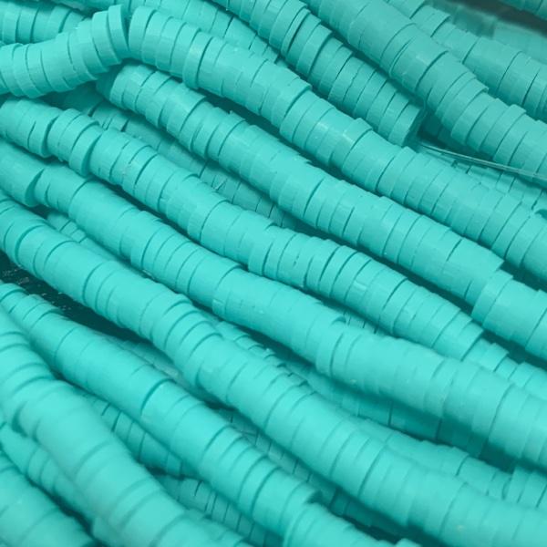 Hele streng Disc kralen 4x1mm Turquoise blue ±400 stuks-Kraaltjes van Renate