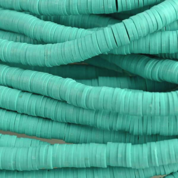 Hele streng disc kralen 4x1mm medium Turquoise ±400 stuks-Kraaltjes van Renate