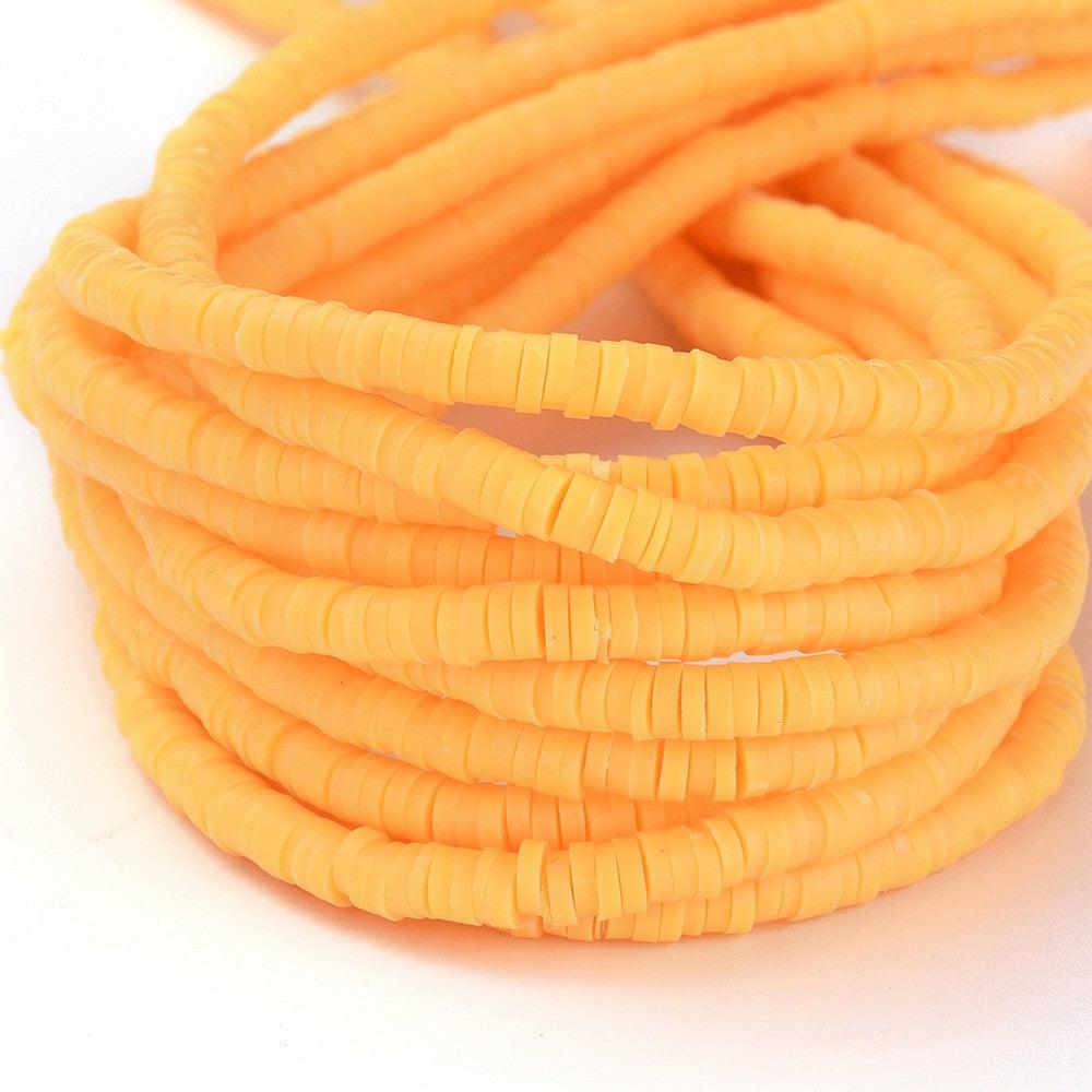 Disc kralen polymeer 4x1mm oranje Geel ±400 stuks-Kralen-Kraaltjes van Renate