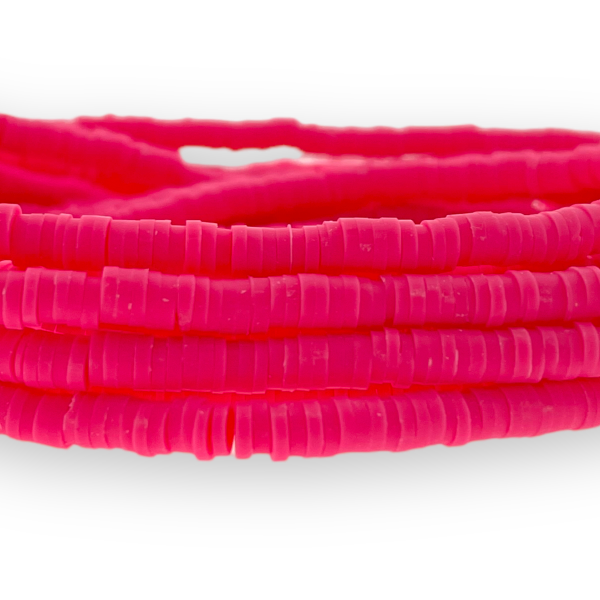Disc kralen polymeer 4x1mm pink ±400 stuks-Kralen-Kraaltjes van Renate