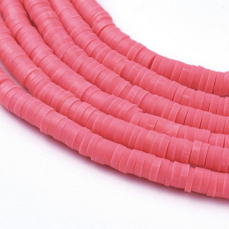 Disc kralen polymeer 4x1mm salmon ±400 stuks-Kralen-Kraaltjes van Renate
