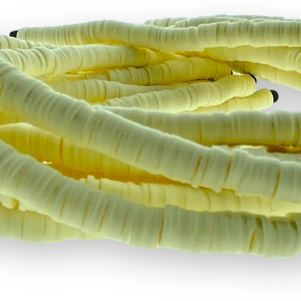 Disc kralen polymeer 4x1mm soft yellow ±400 stuks-Kralen-Kraaltjes van Renate