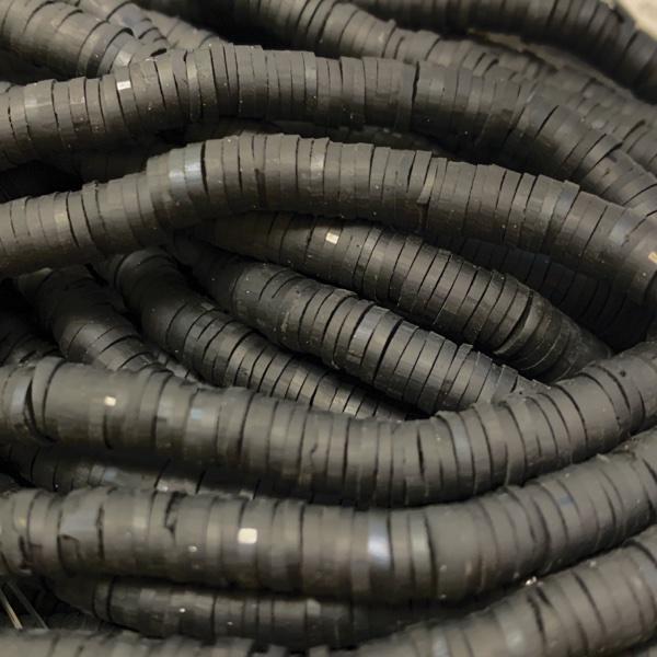 Hele streng disc kralen 6x1mm Black ±400 stuks-Kraaltjes van Renate