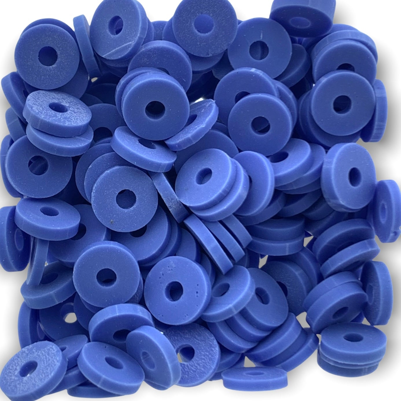 Disc kralen polymeer 6x1mm Blauw ±200 stuks-Kralen-Kraaltjes van Renate
