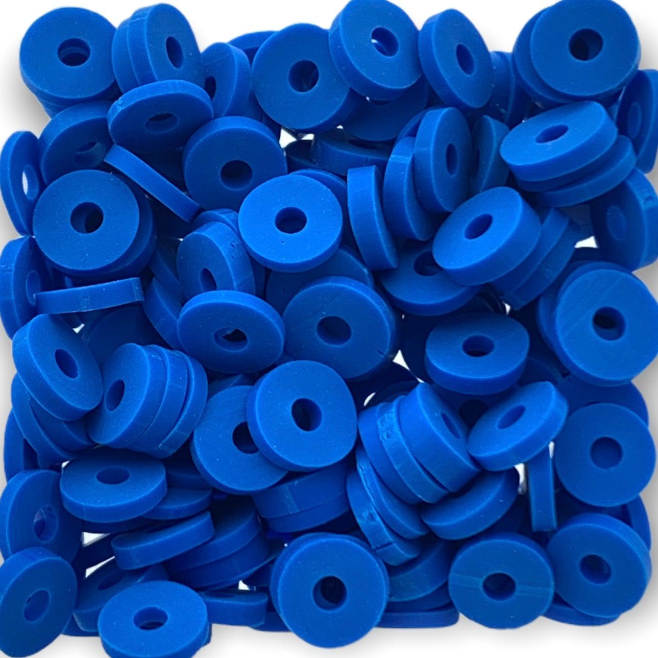 Disc kralen polymeer 6x1mm Blauw ±200 stuks-Kralen-Kraaltjes van Renate