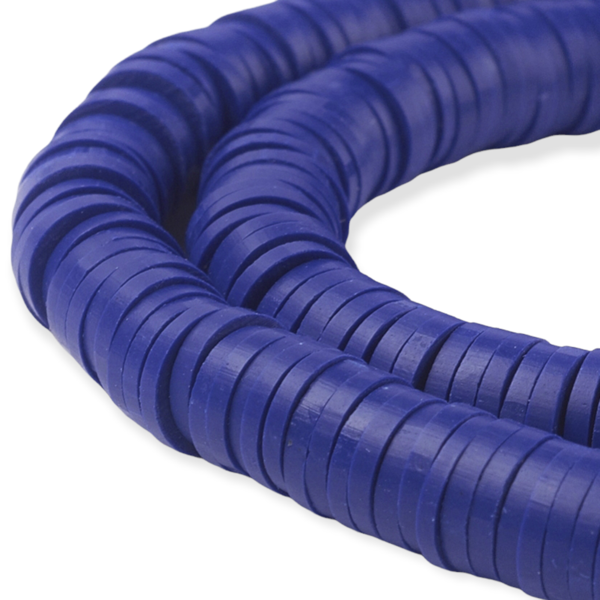 Disc kralen polymeer 6x1mm Blauw - ±400 stuks-Kralen-Kraaltjes van Renate