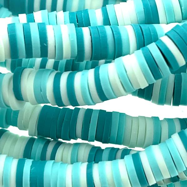 Hele streng disc kralen 6x1mm Blue mixed - ±40cm-Kraaltjes van Renate