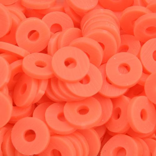 Hele streng Disc kralen 6x1mm Bright orange ±400 stuks-Kraaltjes van Renate