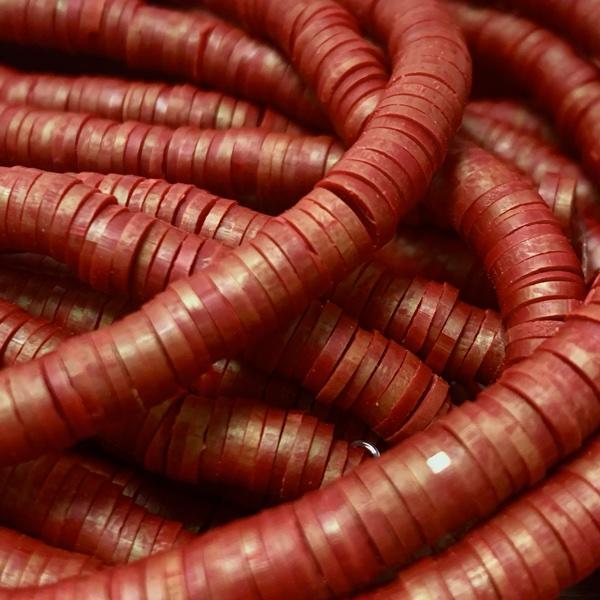 Hele streng Disc kralen 6x1mm Dark red ±400 stuks-Kralen-Kraaltjes van Renate