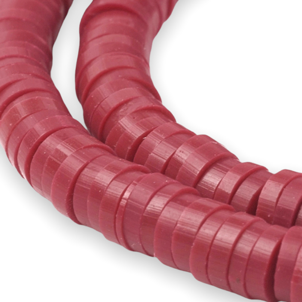 Disc kralen polymeer 6x1mm Dark red ±400 stuks-Kralen-Kraaltjes van Renate