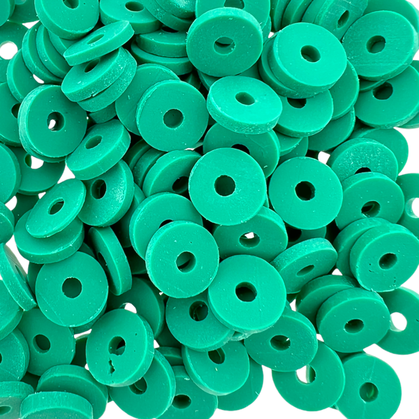 Disc kralen polymeer 6x1mm Dark turquoise ±200 stuks-Kralen-Kraaltjes van Renate