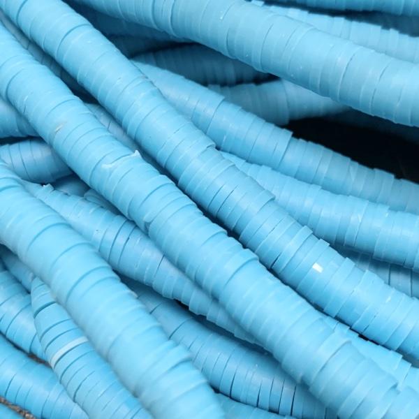 Hele streng disc kralen 6x1mm Deep Sky Blue ±400 stuks-Kraaltjes van Renate