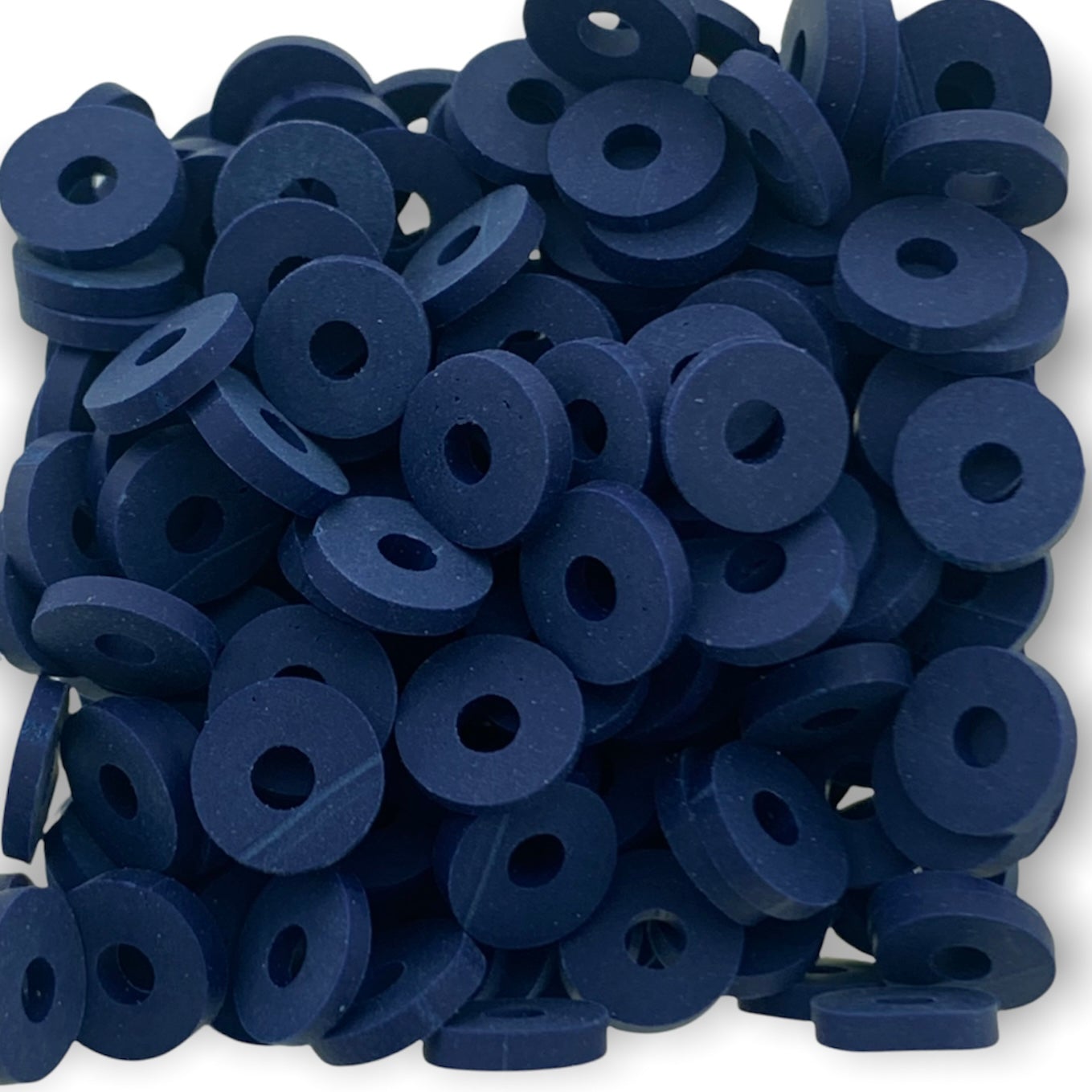 Disc kralen polymeer 6x1mm Donkerblauw ±200 stuks-Kralen-Kraaltjes van Renate