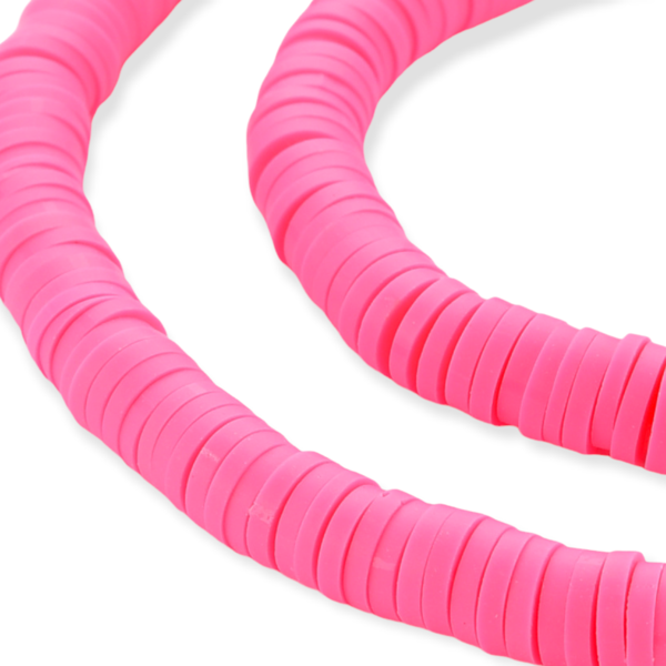 Disc kralen polymeer 6x1mm Fel roze - ±400 stuks-Kralen-Kraaltjes van Renate