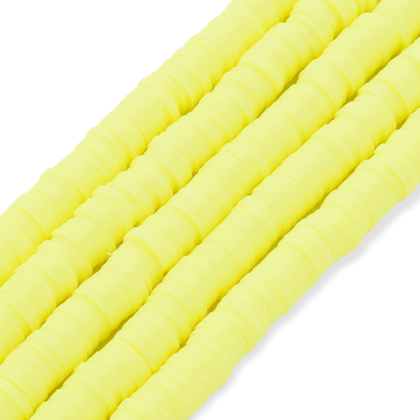 Disc kralen polymeer 6x1mm Fluor geel - ±400 stuks-Kralen-Kraaltjes van Renate