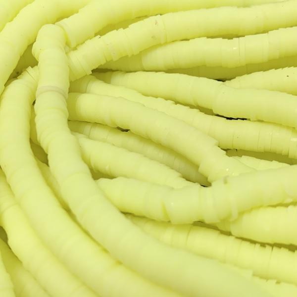 Hele streng disc kralen 6x1mm Fluor yellow ±400 stuks-Kraaltjes van Renate