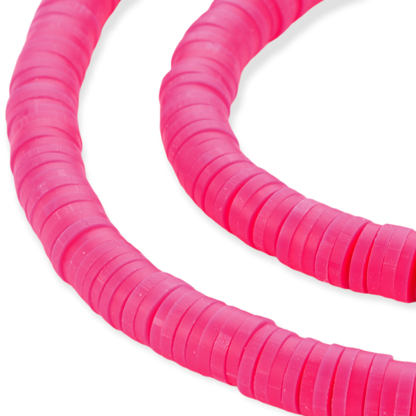 Disc kralen polymeer 6x1mm Fuchsia roze - ±400 stuks-Kralen-Kraaltjes van Renate