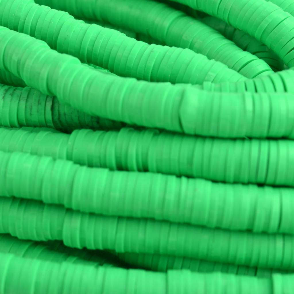 Hele streng Disc kralen 6x1mm Green ±400 stuks-Kraaltjes van Renate