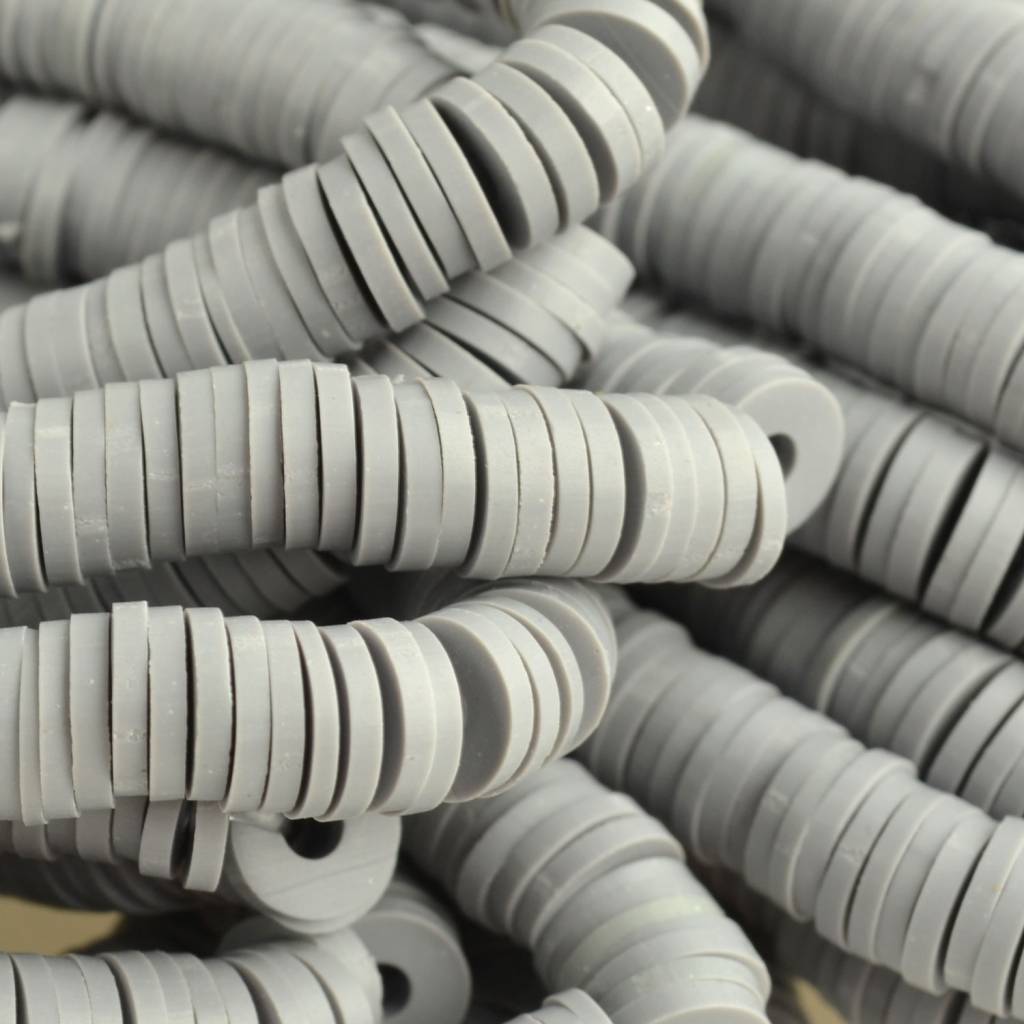 Hele streng disc kralen 6x1mm Grijs ±400 stuks-Kraaltjes van Renate