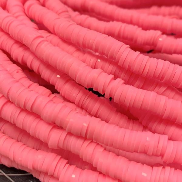 Hele streng disc kralen 6x1mm Hot pink ±400 stuks-Kraaltjes van Renate
