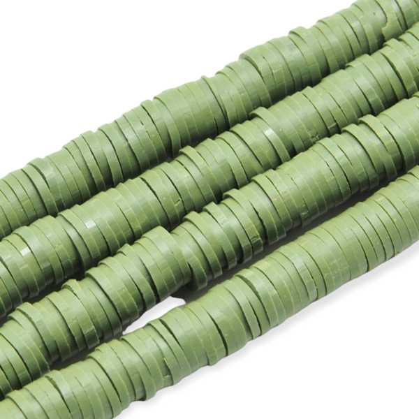 Disc kralen polymeer 6x1mm Leger groen - ±400 stuks-Kralen-Kraaltjes van Renate