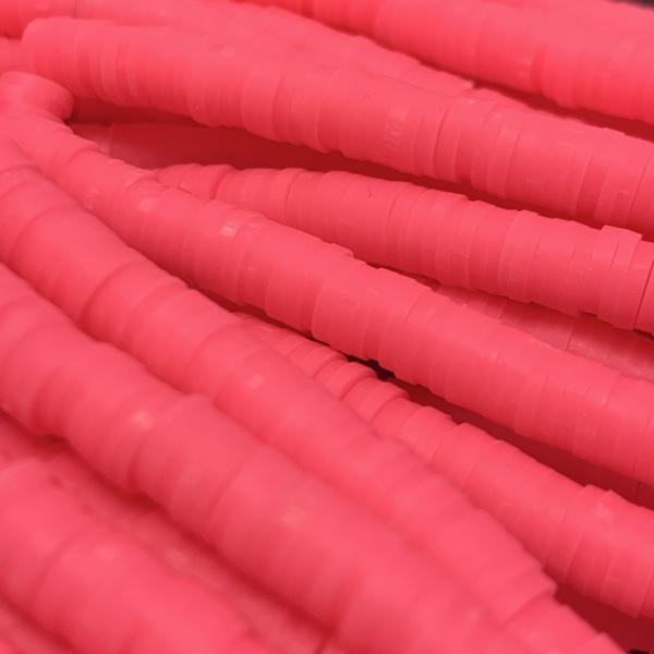 Hele streng Disc kralen 6x1mm Fel roze ±400 stuks-Kralen-Kraaltjes van Renate